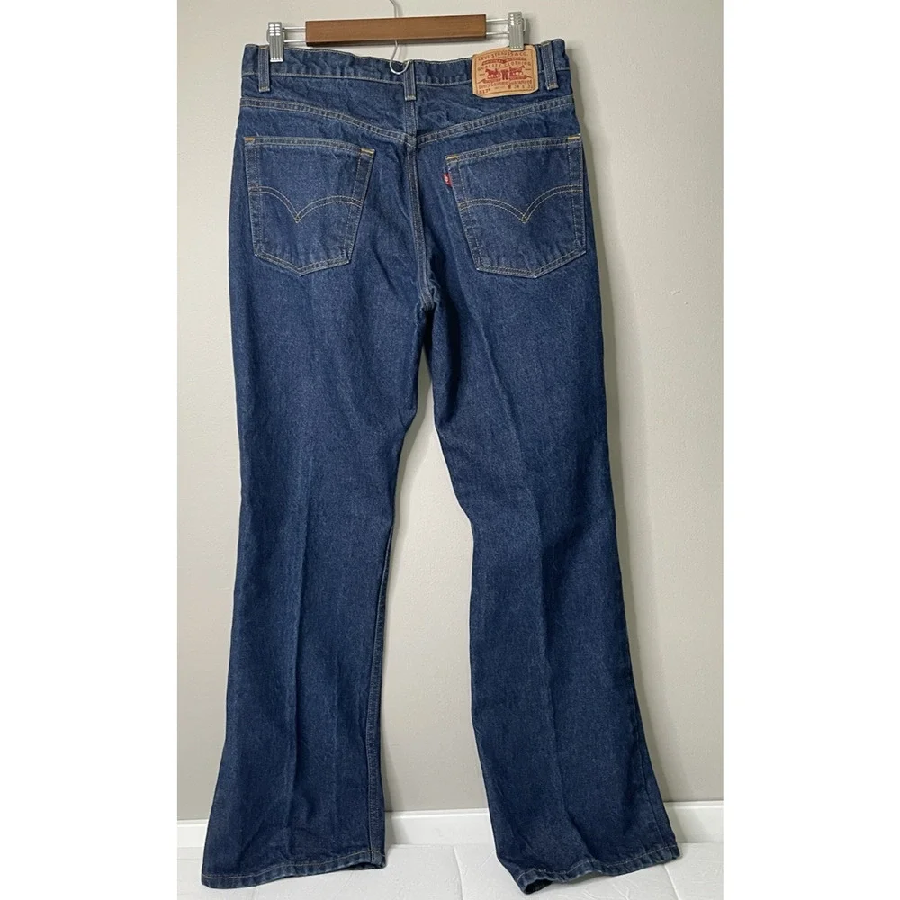 Vintage USA Made Levi's 517 Boot Cut Jeans Men's W34 L31 Actual 28 Blue Red Tab